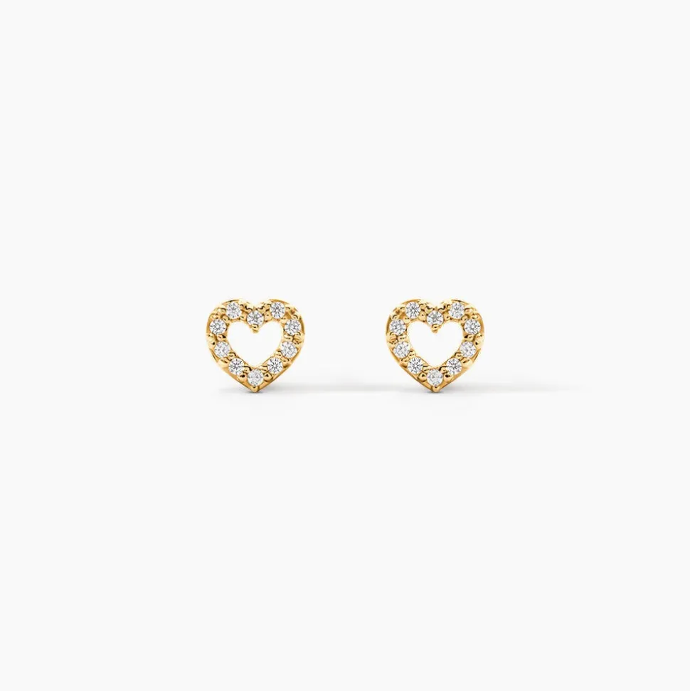 Boucles D'oreilles Puces Eily Or Jaune Oxyde De Zirconium