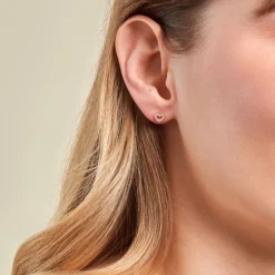 Boucles D'oreilles Puces Eily Or Jaune Oxyde De Zirconium