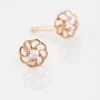 Boucles D'oreilles Puces Eleanor Fleur Or Rose Oxyde De Zirconium