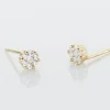 Boucles D'oreilles Puces Eleanor Fleur Or Jaune Oxyde De Zirconium