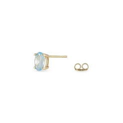 Boucles D'oreilles Puces Elea Serti Griffe Or Jaune Topaze