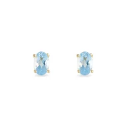 Boucles D'oreilles Puces Elea Serti Griffe Or Jaune Topaze
