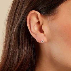 Boucles D'oreilles Puces Elfleda Or Jaune Oxyde De Zirconium