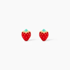 Boucles D'oreilles Puces Elizabetae Fraise Or Jaune|Marc Orian Hot