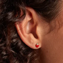 Boucles D'oreilles Puces Elizabetae Fraise Or Jaune|Marc Orian Hot