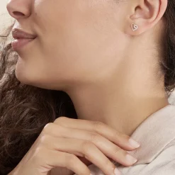 Boucles D'oreilles Puces Elsy Cœur Or Jaune Oxyde De Zirconium|Marc Orian Discount