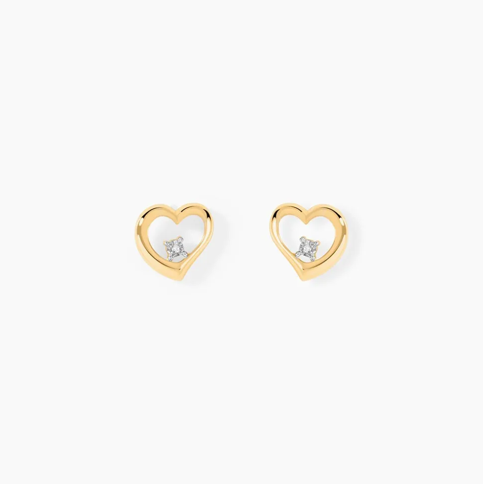 Boucles D'Oreilles Puces Erastus Or Jaune Diamant