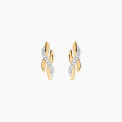 Boucles D'oreilles Puces Ester Or Jaune Diamant