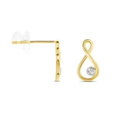 Boucles D'oreilles Puces Eszter Or Jaune Diamant|Marc Orian Online