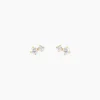 Boucles D'oreilles Puces Eugenio Or Jaune Diamant Synthétique