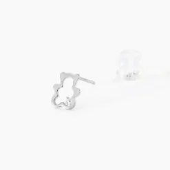 Boucles D'oreilles Puces Eusebia Ours Or Blanc Oxydes|Marc Orian Discount
