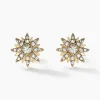 Boucles D'oreilles Puces Eva Acier Jaune Oxyde De Zirconium