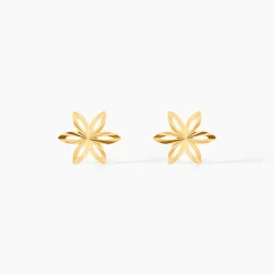 Boucles D'oreilles Puces Fadia Fleur Or Jaune