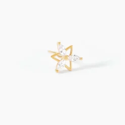 Boucles D'Oreilles Puces Farid Or Jaune Oxyde De Zirconium