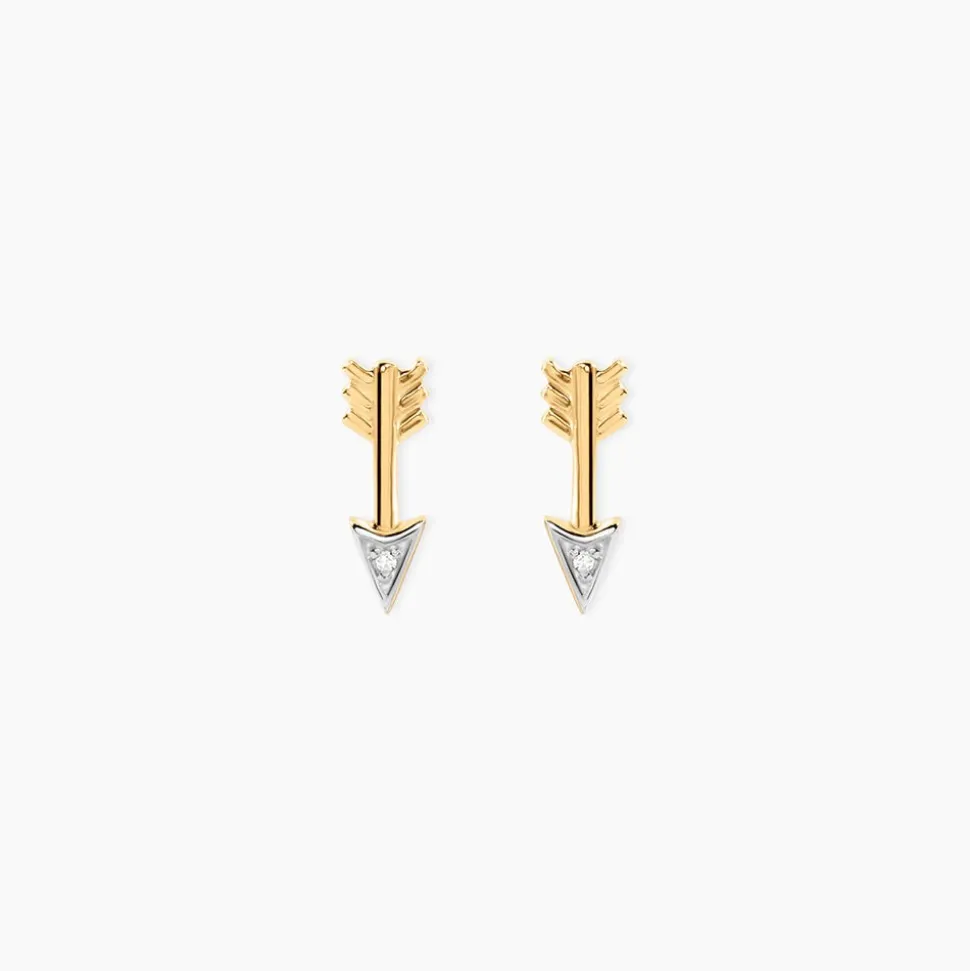 Boucles D'Oreilles Puces Fiorenzo Or Jaune Diamant