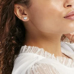 Boucles D'oreilles Puces Flamen Argent Blanc Oxyde De Zirconium|Marc Orian Sale