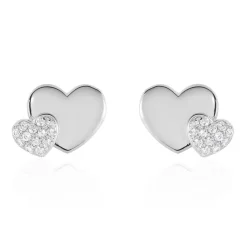 Boucles D'oreilles Puces Flamen Argent Blanc Oxyde De Zirconium|Marc Orian Sale