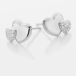 Boucles D'oreilles Puces Flamen Argent Blanc Oxyde De Zirconium|Marc Orian Sale