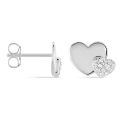Boucles D'oreilles Puces Flamen Argent Blanc Oxyde De Zirconium|Marc Orian Sale