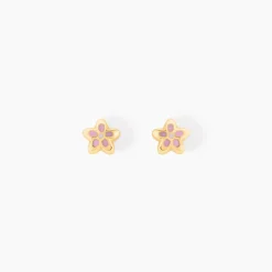 Boucles D'oreilles Puces Fleur Email Or Jaune|Marc Orian Outlet