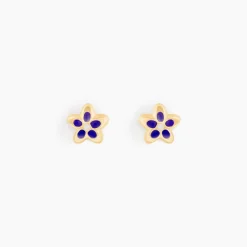 Boucles D'oreilles Puces Fleur Email Or Jaune|Marc Orian Hot