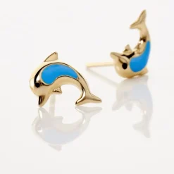 Boucles D'oreilles Puces Flip Dauphin Or Jaune|Marc Orian Online
