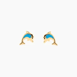 Boucles D'oreilles Puces Flip Dauphin Or Jaune|Marc Orian Online