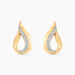 Boucles D'oreilles Puces Goccie Or Jaune Diamant