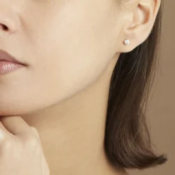 Boucles D'oreilles Puces 4 Griffes Or Jaune Diamant Synthetique|Marc Orian Discount