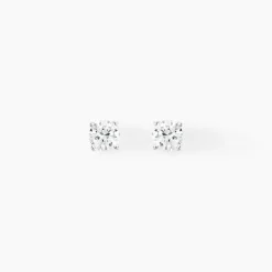 Boucles D'oreilles Puces 4 Griffes Or Blanc Diamant Synthetique|Marc Orian Sale