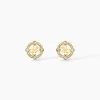 Boucles D'Oreilles Puces Guess Tiny Dancer Acier Jaune Oxyde De Zirconium