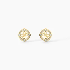 Boucles D'Oreilles Puces Guess Tiny Dancer Acier Jaune Oxyde De Zirconium