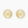 Boucles D'Oreilles Puces Guess Studs Party Acier Jaune Oxyde De Zirconium