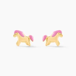 Boucles D'oreilles Puces Heldea Cheval Or Jaune|Marc Orian Clearance