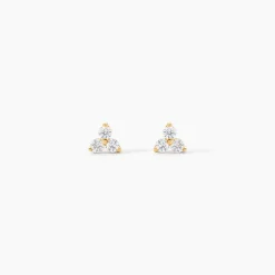 Boucles D'oreilles Puces Isaora Or Jaune Oxyde De Zirconium