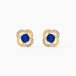 Boucles D'oreilles Puces Jaana Plaqué Or Jaune Verre Oxyde|Marc Orian Online