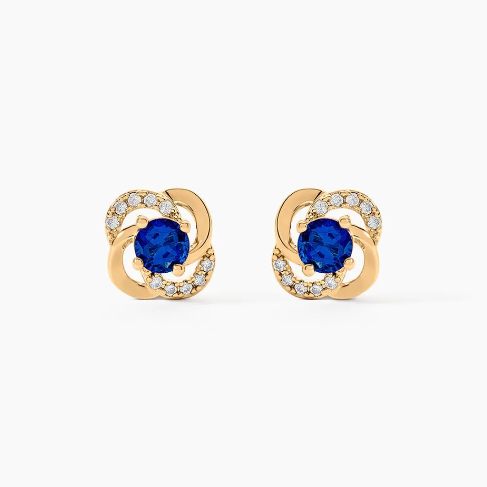 Boucles D'oreilles Puces Jaana Plaqué Or Jaune Verre Oxyde|Marc Orian Online