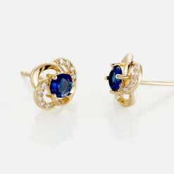 Boucles D'oreilles Puces Jaana Plaqué Or Jaune Verre Oxyde|Marc Orian Online