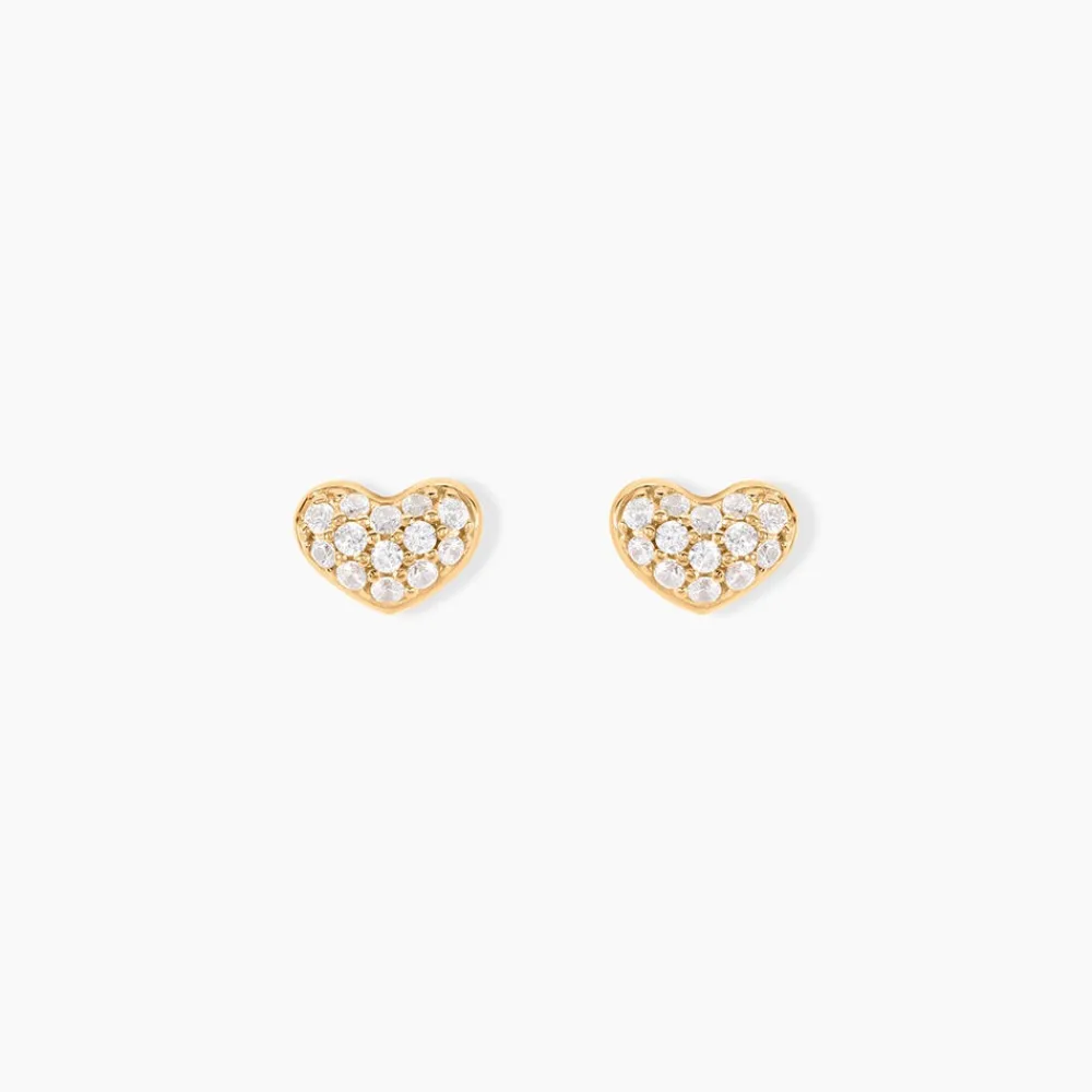 Boucles D'oreilles Puces Janice Plaqué Or Jaune Oxyde De Zirconium|Marc Orian