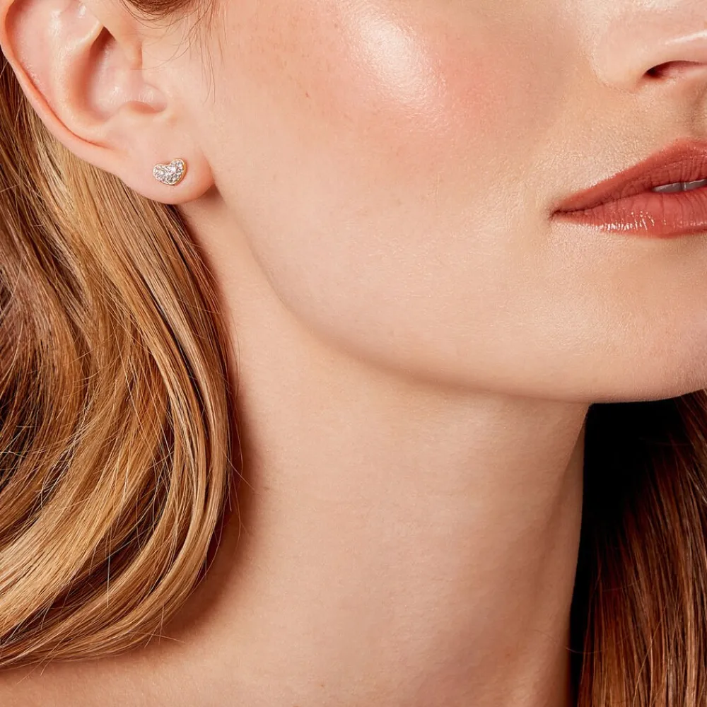 Boucles D'oreilles Puces Janice Plaqué Or Jaune Oxyde De Zirconium|Marc Orian
