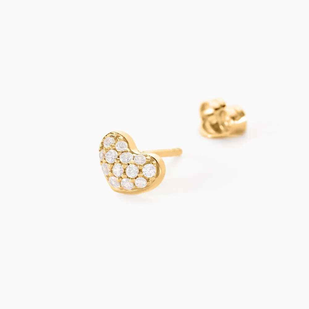 Boucles D'oreilles Puces Janice Plaqué Or Jaune Oxyde De Zirconium|Marc Orian