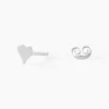 Boucles D'oreilles Puces Jeanne-françoise Argent Blanc|Marc Orian Online