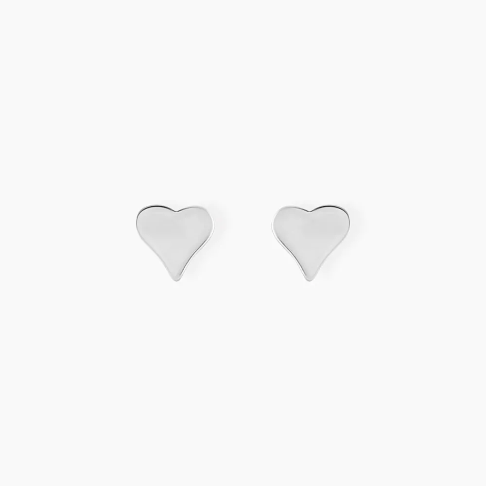 Boucles D'oreilles Puces Jeanne-françoise Argent Blanc|Marc Orian Online