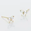 Boucles D'oreilles Puces Jemila Or Jaune Oxyde De Zirconium