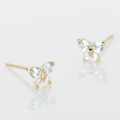 Boucles D'oreilles Puces Jemila Or Jaune Oxyde De Zirconium