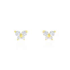 Boucles D'oreilles Puces Jemila Or Jaune Oxyde De Zirconium