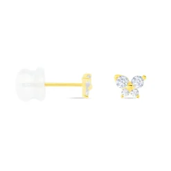 Boucles D'oreilles Puces Jemila Or Jaune Oxyde De Zirconium