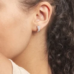 Boucles D'oreilles Puces Julianne Or Blanc Diamant|Marc Orian Discount