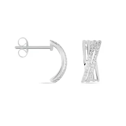 Boucles D'oreilles Puces Julianne Or Blanc Diamant|Marc Orian Discount