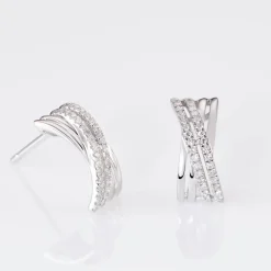 Boucles D'oreilles Puces Julianne Or Blanc Diamant|Marc Orian Discount